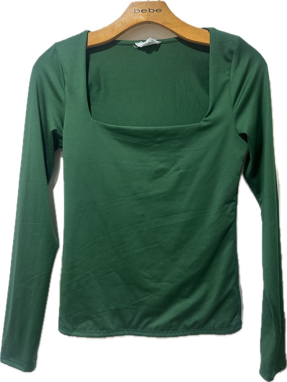 Deep Forest Green Live in the moment Long-Sleeve Square Neck Top
